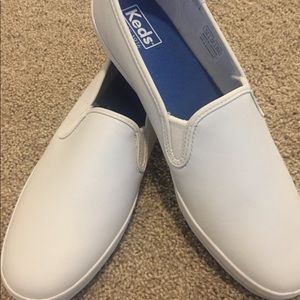 NWOT Keds White Canvas Slip On Sneakers